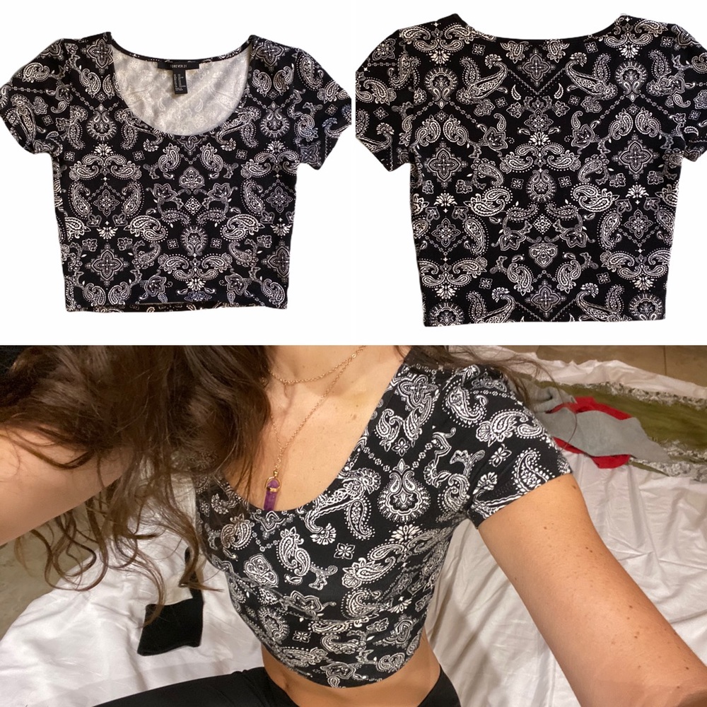Forever 21 Paisley crop top